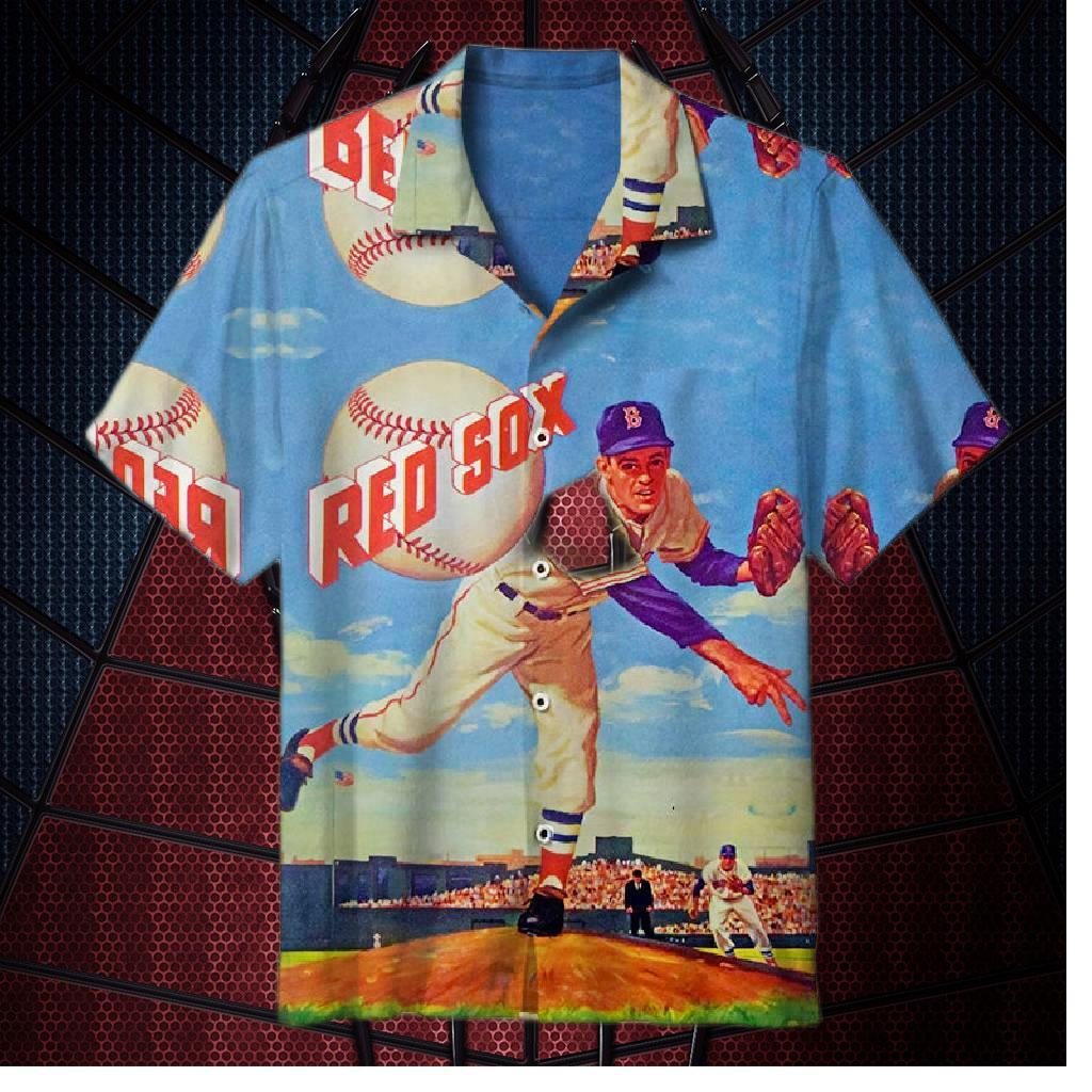 Boston Red Sox Vintage Pitcher's Hawaiian Shirt