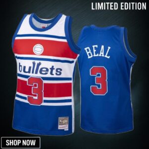 Bradley Beal 3 Washington Wizards Blue Hardwood Classics Jersey