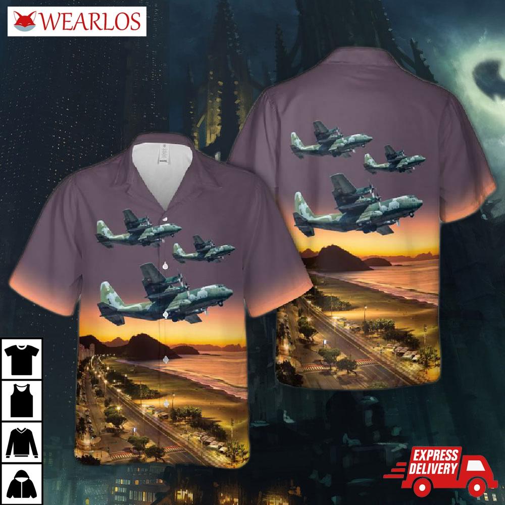 Brazilian Air Force Lockheed C-130h Hercules Hawaiian Shirt