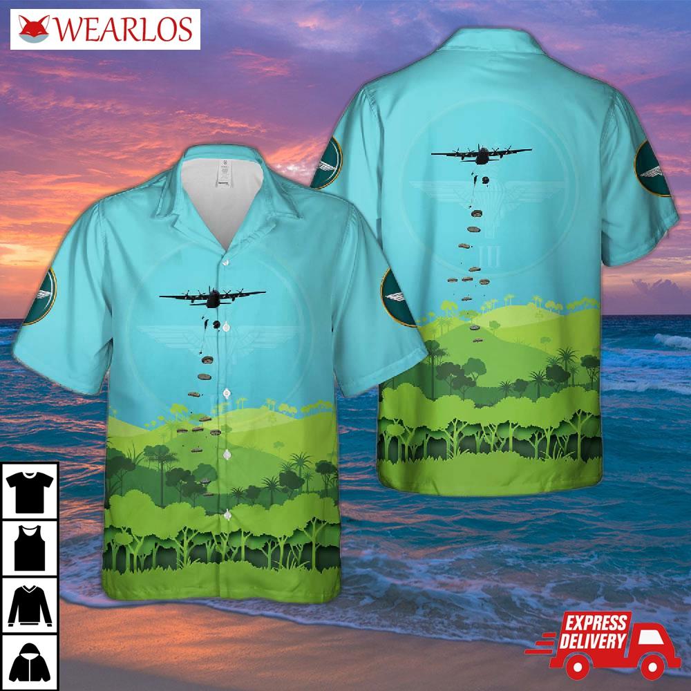 British Army, 3rd Battalion, Parachute Regiment (3 Para) Paratroopers From A Hercules Aircraft Hawaiian Shirt