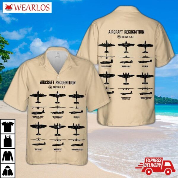 British Royal Air Force Aircraft In Wwii Hawaiian Shirt