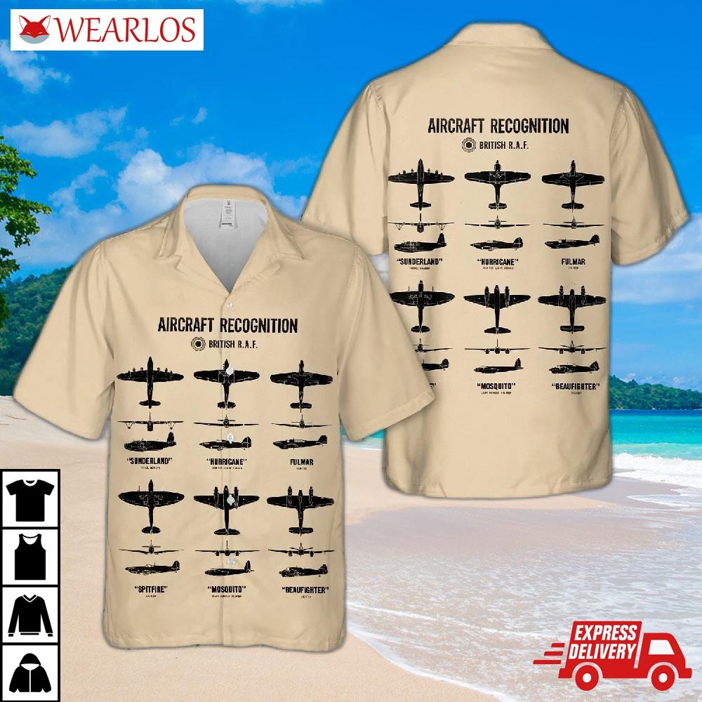 British Royal Air Force Aircraft In Wwii Hawaiian Shirt