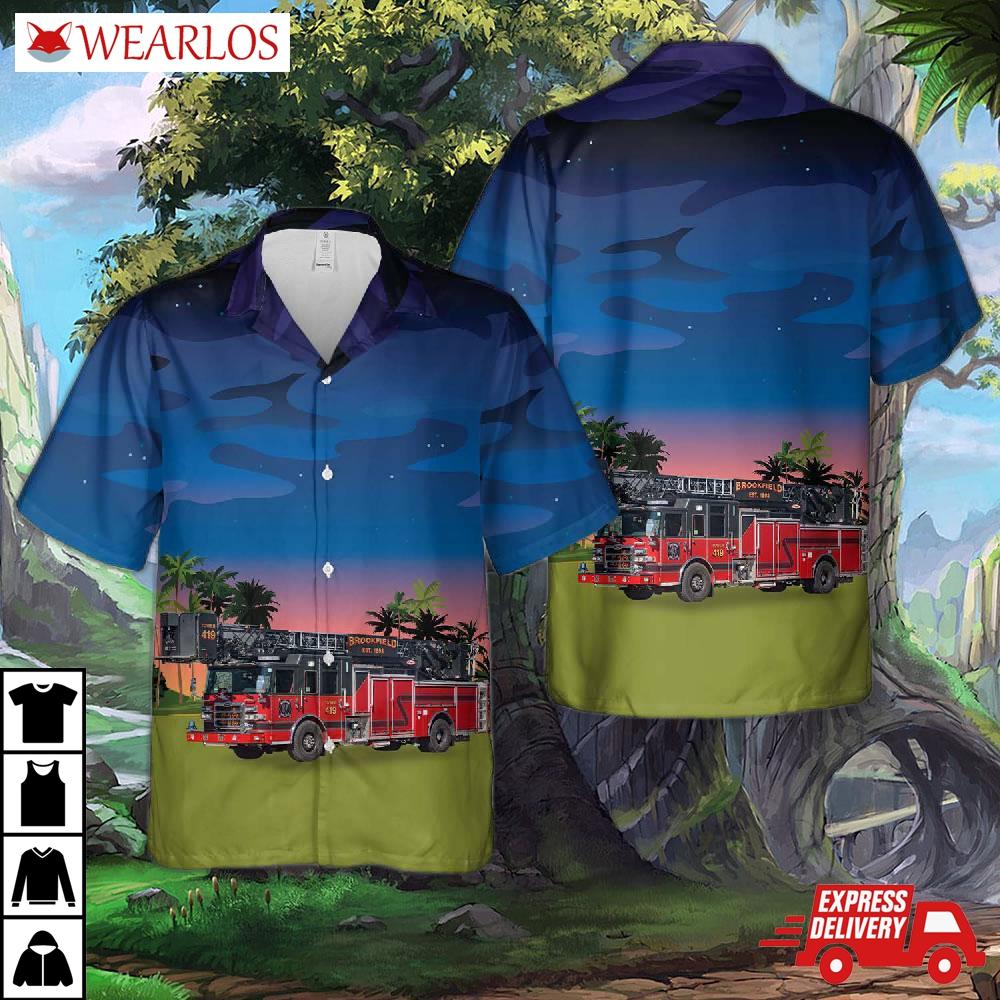 Brookfield Illinois Fire Department Hawaiian Shirt