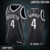 Brooklyn Nets Icon Edition Edmond Sumner 4 Black Jersey -23 Swingman
