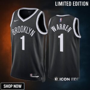 Brooklyn Nets Icon Edition T.j. Warren 1 Black Jersey -23 Swingman