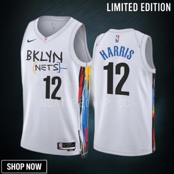 Brooklyn Nets Joe Harris 12 -23 City Edition White Jersey Swingman