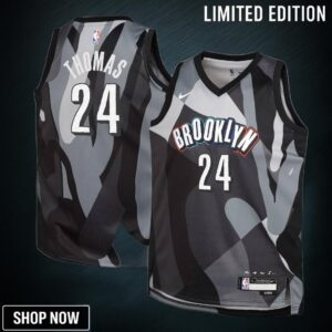 Brooklyn Nets Nike City Edition Swingman Jersey - Black Cam Thomas Youth