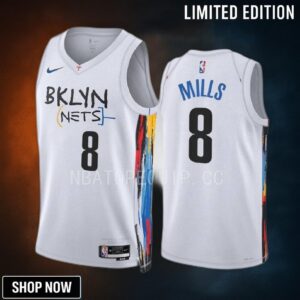 Brooklyn Nets Patty Mills 8 -23 City Edition White Jersey Swingman