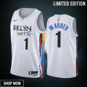 Brooklyn Nets T.j. Warren 1 -23 City Edition White Jersey Swingman