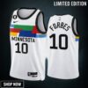 Bryn Forbes 10 Minnesota Timberwolves City Edition White Men Jersey -23 Swingman