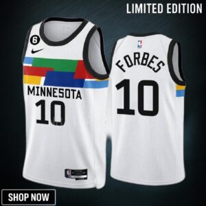 Bryn Forbes 10 Minnesota Timberwolves City Edition White Men Jersey -23 Swingman