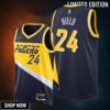 Buddy Hield 24 Indiana Pacers City Edition Blue Jersey Diamond Badge - Men