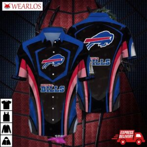 Buffalo Bills Black And Red Shield Hawaiian Shirt