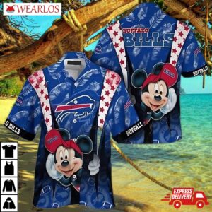 Buffalo Bills Blue And Red Star Character Hawaiian Shirt