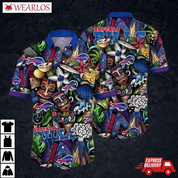 Buffalo Bills Colorful Tiki Hawaiian Shirt