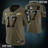 Buffalo Bills Josh Allen 17 Nfl Golden Brandedition Olive Jersey Gift For Fans