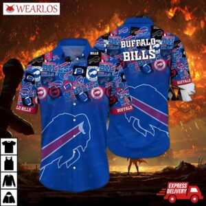 Buffalo Bills Red And Blue Gridiron Hawaiian Shirt