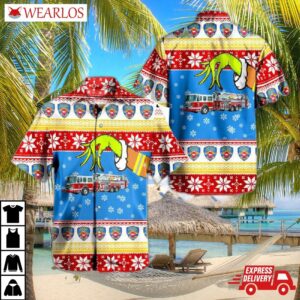 Buffalo Fire Department Truck Ugly Christmas Hawaiian Shirt