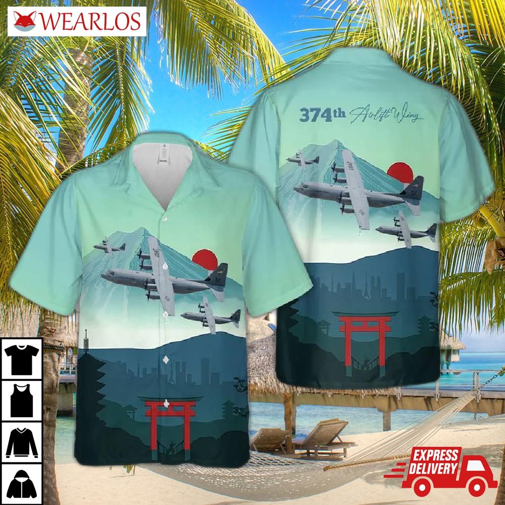C-130 Us Air Force 374th Airlift Wing Hawaiian Shirt