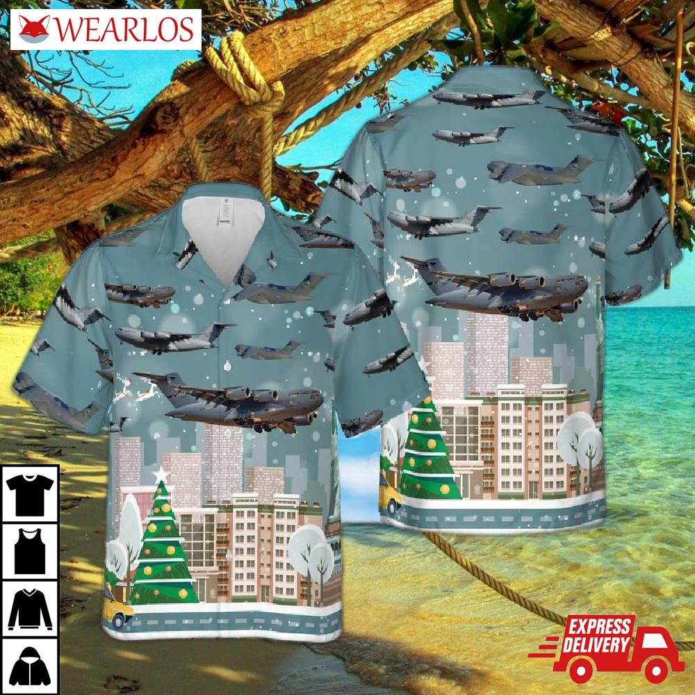 C-17 Globemaster 3D New York Air National Guard Christmas Hawaiian Shirt