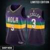 C.j. Mccollum 3 New Orleans Pelicans Purple Jersey -23 City Edition Swingman