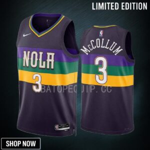 C.j. Mccollum 3 New Orleans Pelicans Purple Jersey -23 City Edition Swingman