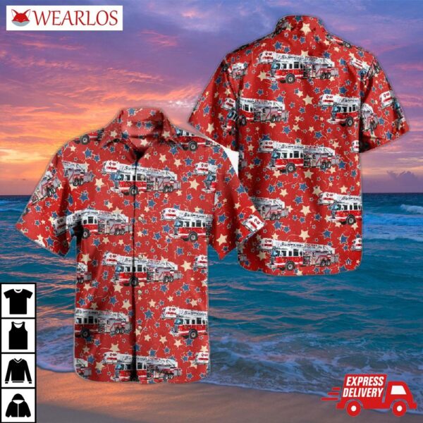 Caledonia Fire Department, Wisconsin Independence Day Hawaiian Shirt