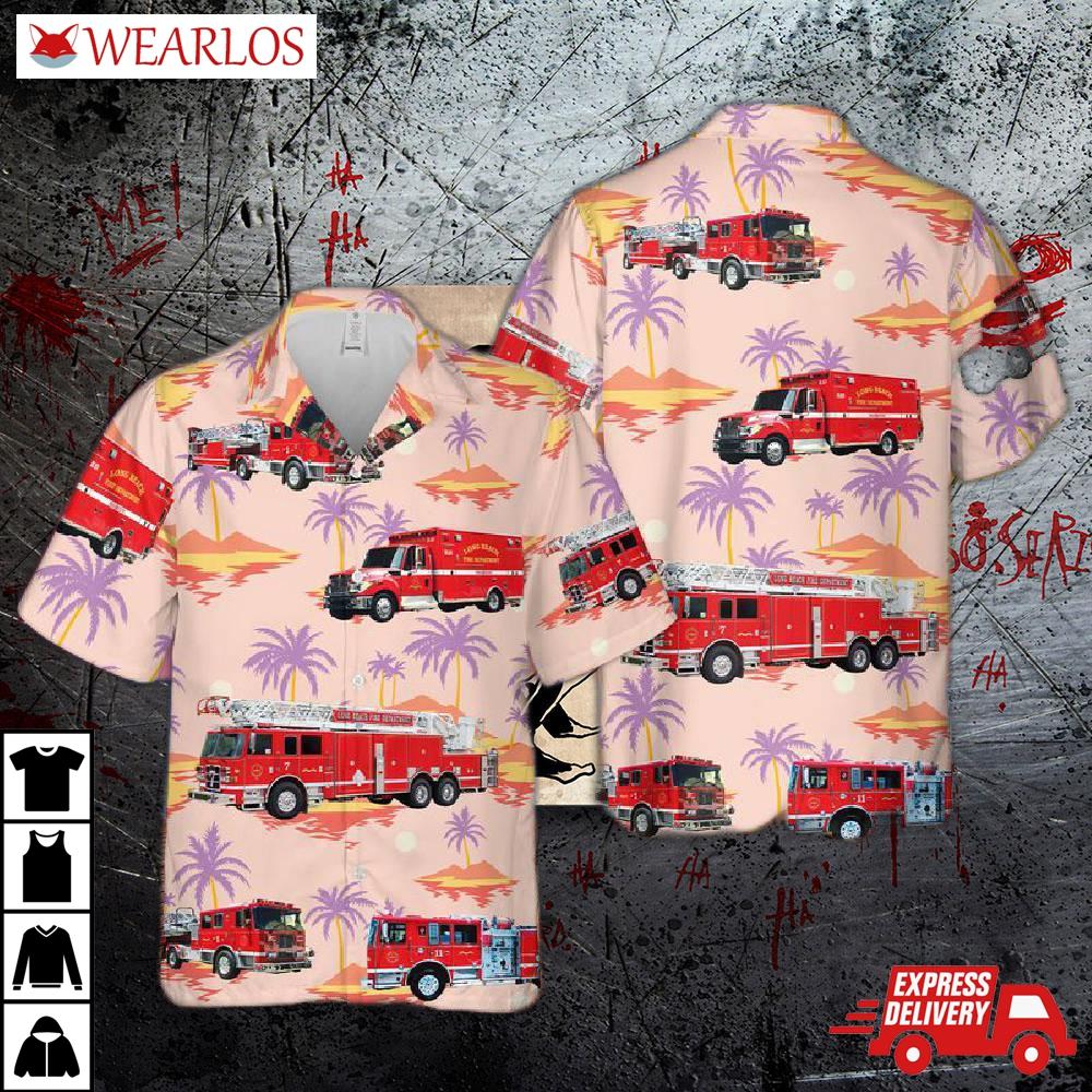 California Long Beach Fire Department Hawaiian Shirt