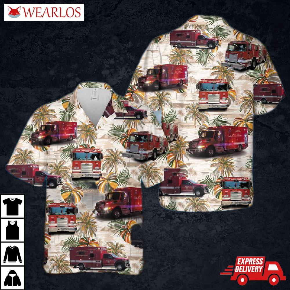 California Orange City Fire Department Hawaiian Shirt