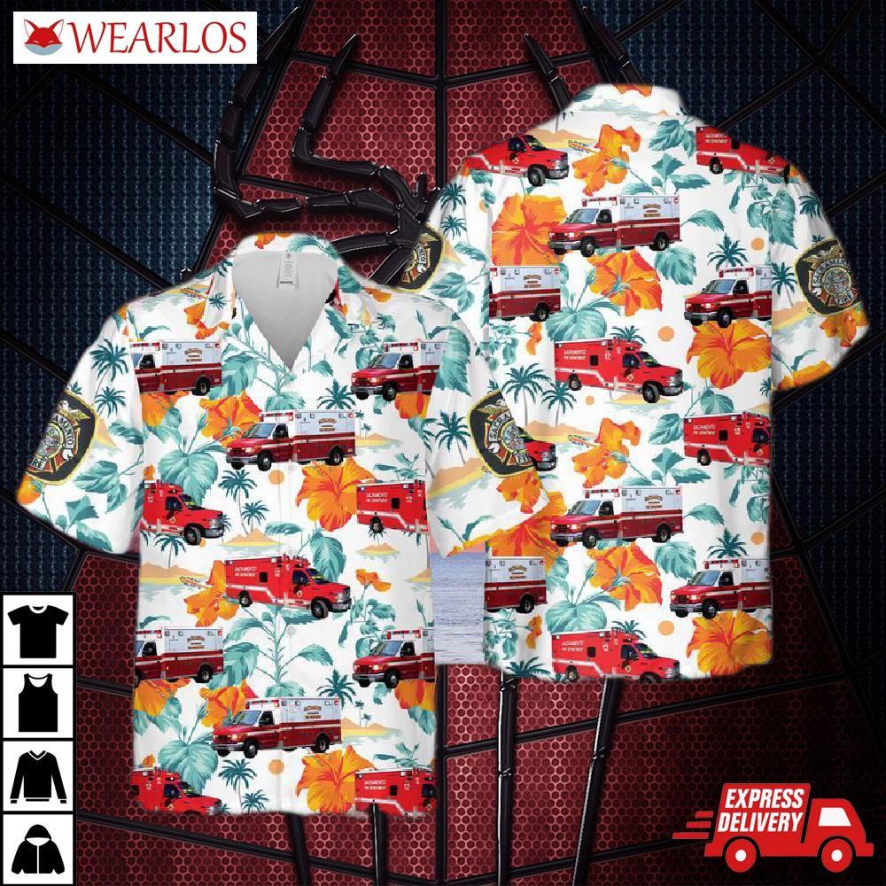 California Sacramento Fire Department Ems Hawaiian Shirt