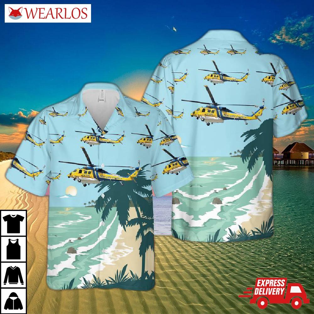 California Ventura County Fire Department Sikorsky Hh-60l Blackhawk Firehawks Ems Hawaiian Shirt