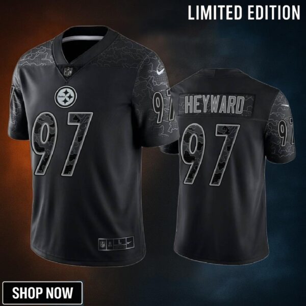 Cameron Heyward 97 Pittsburgh Steelers Black Reflective Limited Jersey - Men