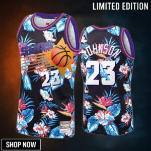 Cameron Johnson 23 Phoenix Suns Black Floral Fashion Jersey
