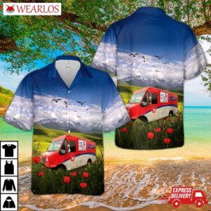 Canada Post Grumman Step Van Hawaiian Shirt