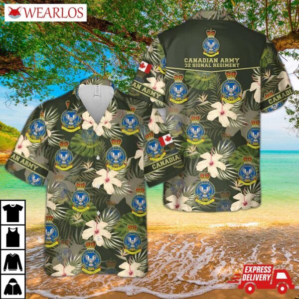 Canadian Army, 32 Signal Regiment Hawaiian Shirt