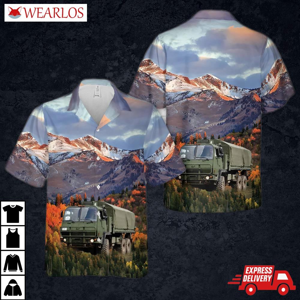 Canadian Army Heavy Logistics Vehicle Wheeled (hlvw) Hawaiian Shirt