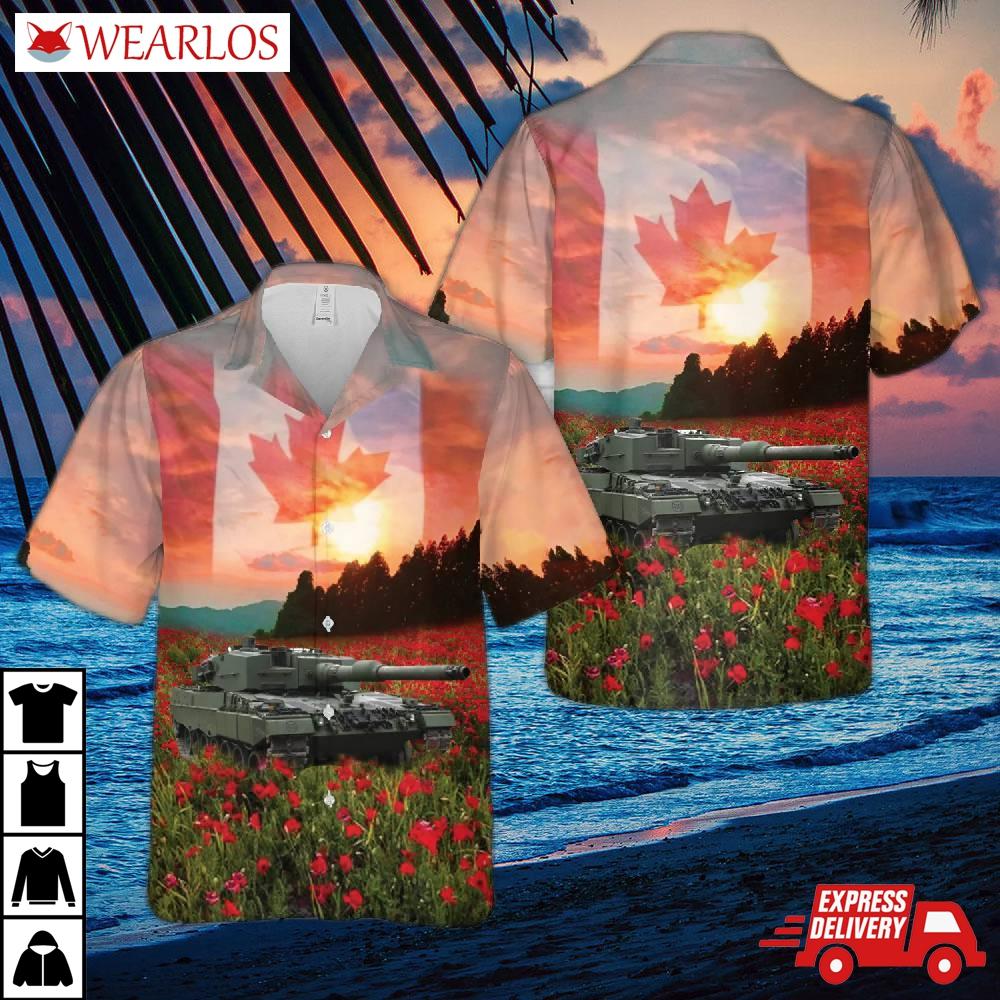 Canadian Army Leopard 2a4 Tank , Anzac Day Hawaiian Shirt