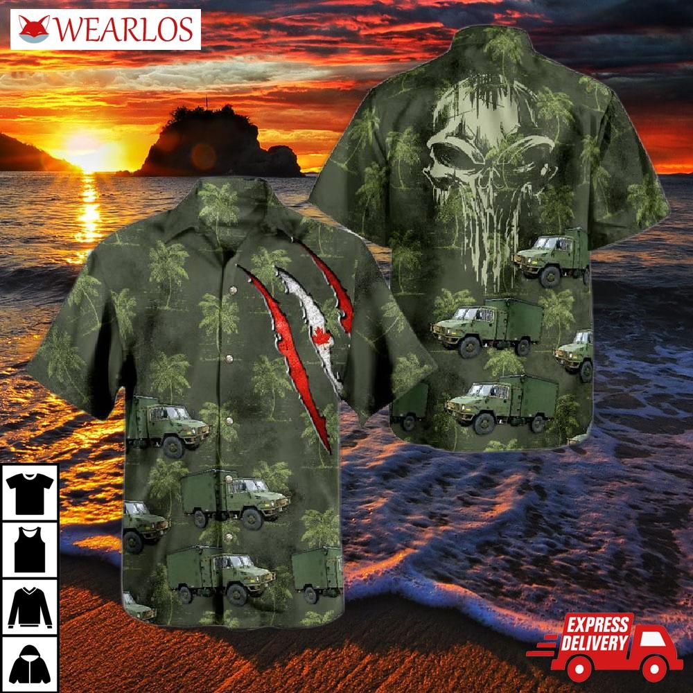 Canadian Army Lsvw Military Truck Hawaiian Shirt