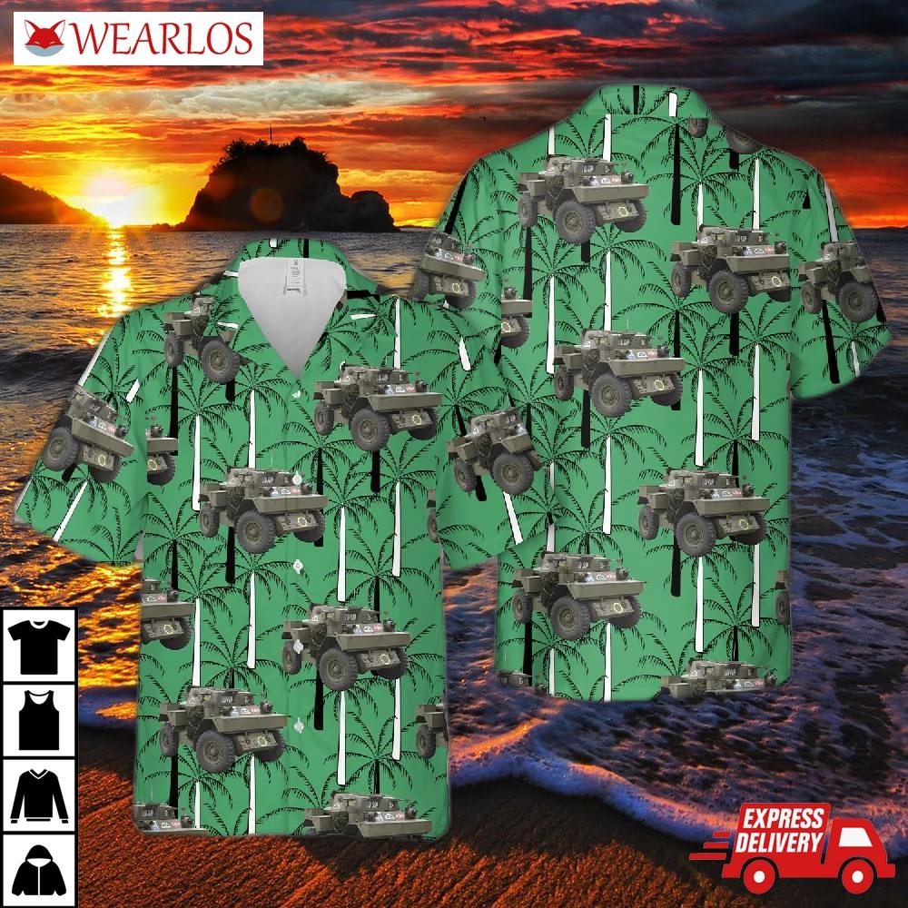 Canadian Army Lynx Scout Car In Ww2 Hawaiian Shirt