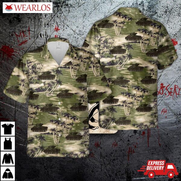 Canadian Army Sherman M4a2(76)w Hvss "bart" Hawaiian Shirt
