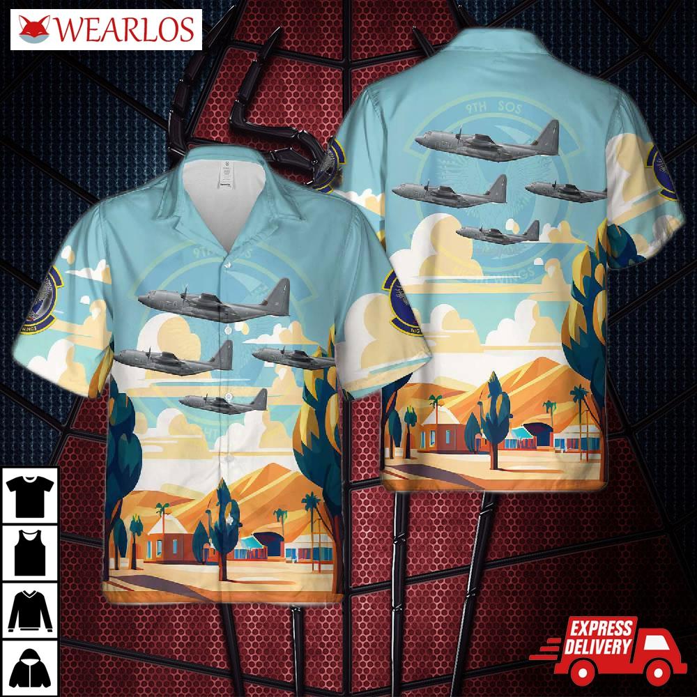 Cannon Air Force Base, New Mexico, Us 9th Special Operations Squadron 08-6201, Mc-130j Commando Ii Hawaiian Shirt