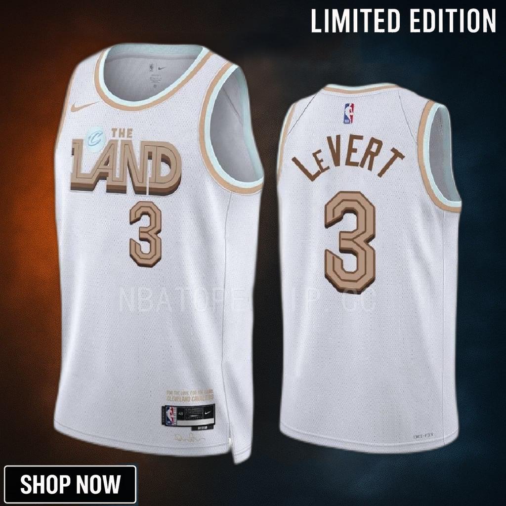 Caris Levert 3 -23 Cleveland Cavaliers White City Edition Jersey Swingman