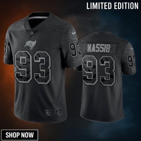 Carl Nassib 93 Tampa Bay Buccaneers Black Reflective Limited Jersey - Men