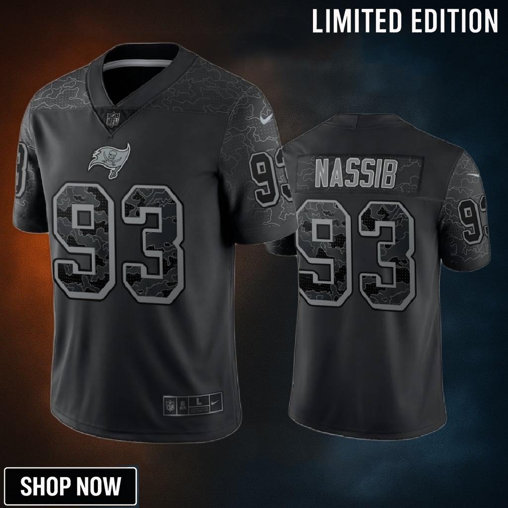 Carl Nassib 93 Tampa Bay Buccaneers Black Reflective Limited Jersey - Men
