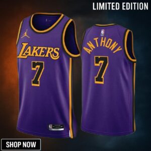 Carmelo Anthony -23 Los Angeles Lakers Purple 7 Statement Edition Jersey - Men