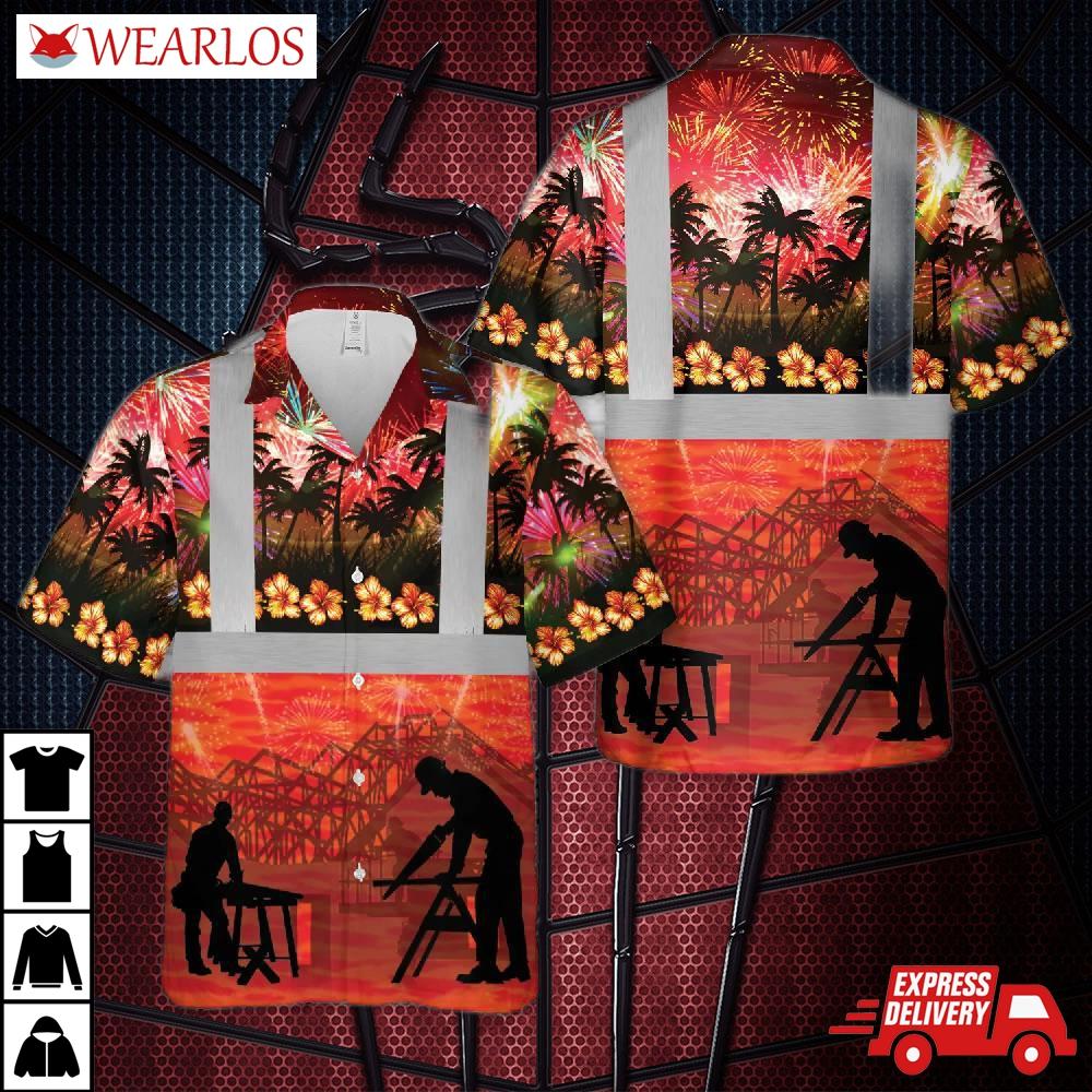 Carpenter Tropical 4th Of July Hawaiian Shirt