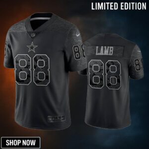 Ceedee Lamb 88 Dallas Cowboys Black Reflective Limited Jersey - Men