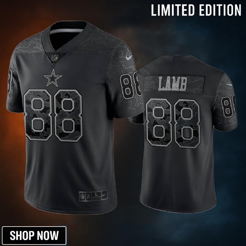 Ceedee Lamb 88 Dallas Cowboys Black Reflective Limited Jersey - Men