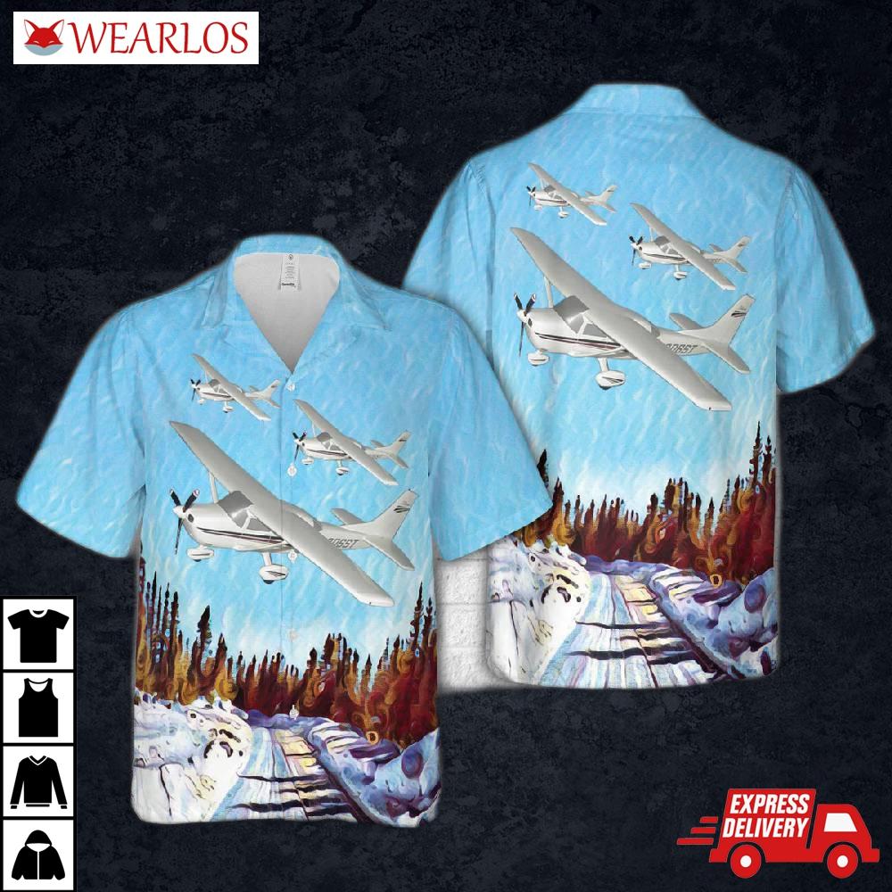 Cessna 206 Stationair General Aviation Private Pilot Aircraft Hawaiian Shirt