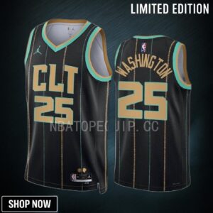 Charlotte Hornets P.j. Washington 25 -23 City Edition Black Jersey Swingman